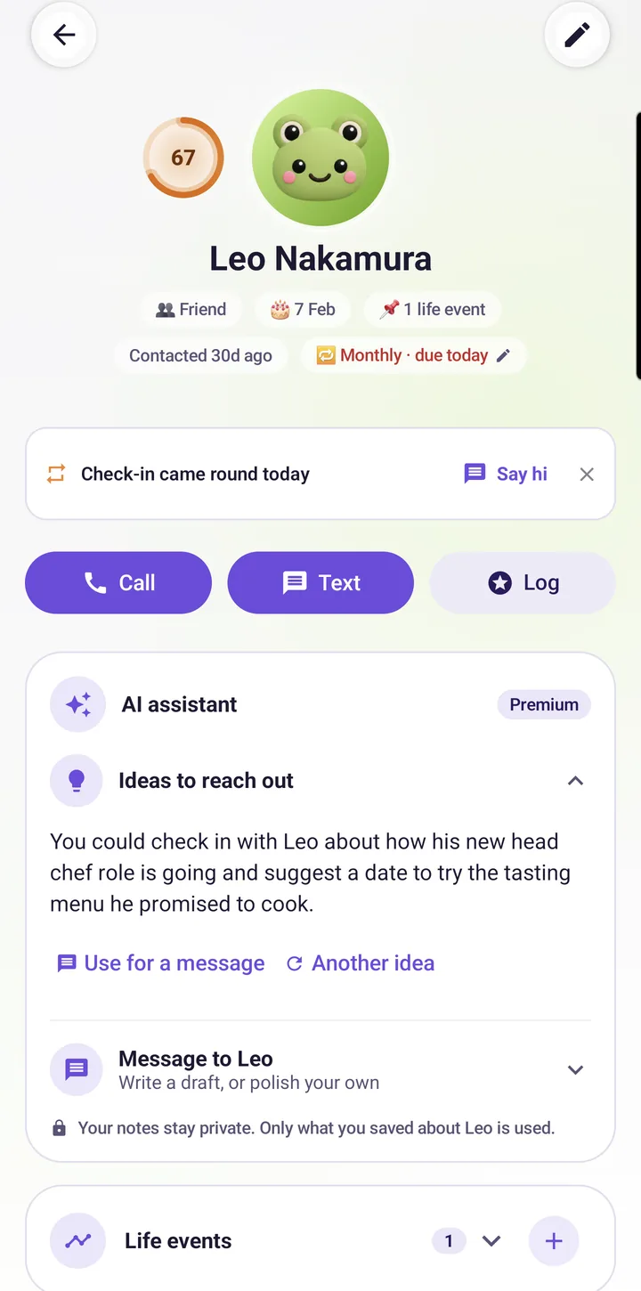 An idea to reach out to Leo about his new job
